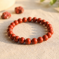 Bracelet Jaspe Rouge à Perles Rondes Lisses