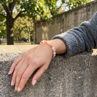 Bracelet Morganite à Perles Roses et Blanches Mêlées